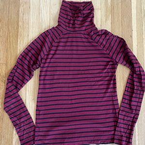 Forever 21 Burgundy & Black Stripe Turtleneck